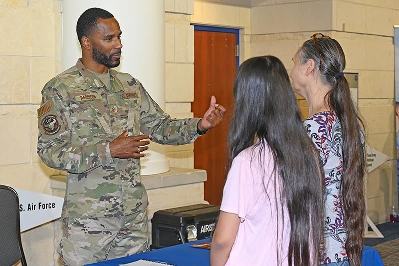 United States Air Force recruiters were among the military representatives that attended CFISD’s College Night on Oct. 4.